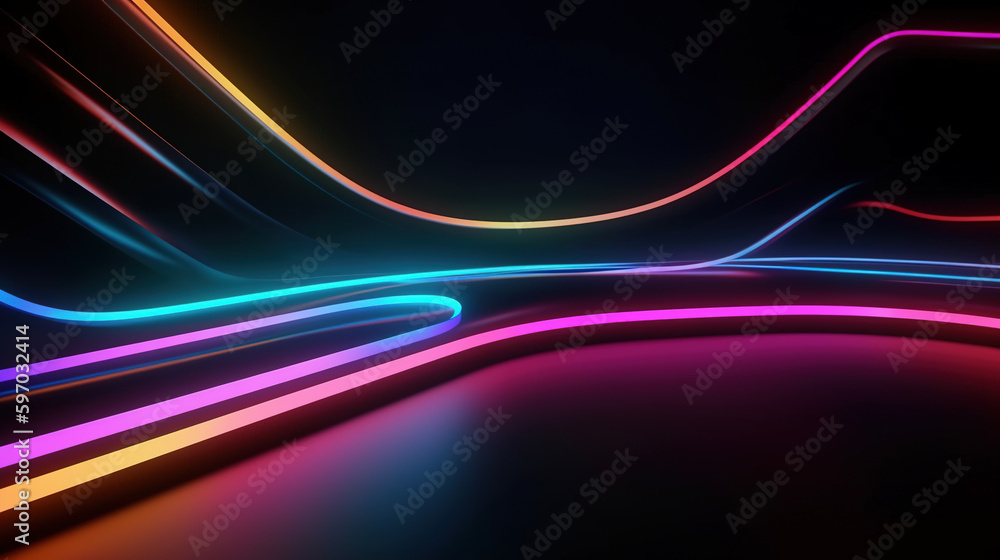 Abstract modern neon background. AI