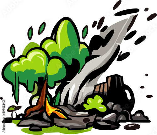 Environmental damage png graphic clipart design