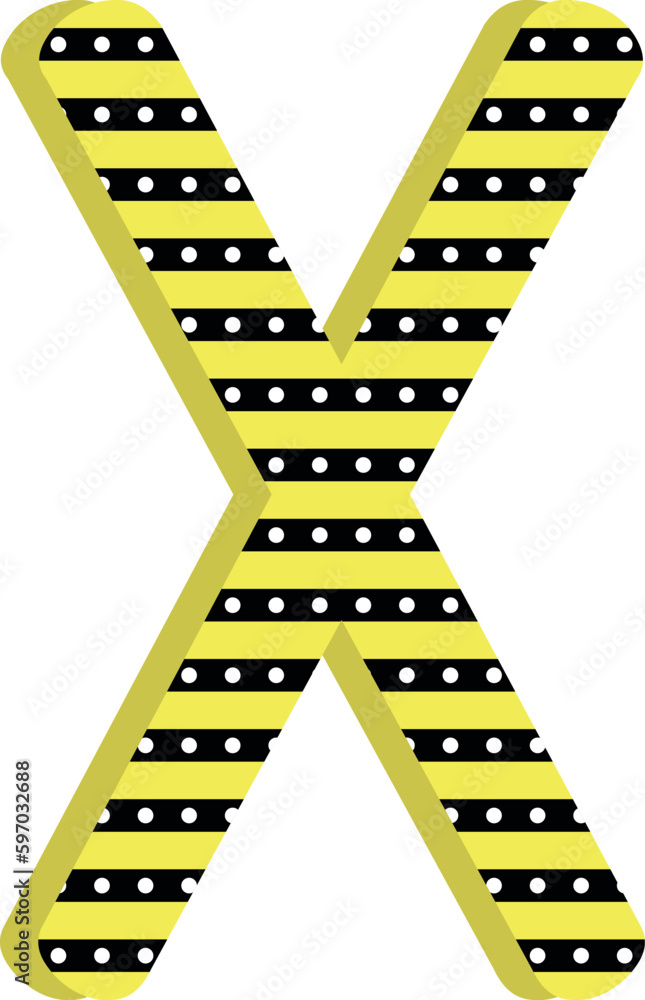 dotted capital letter X, uppercase letter X