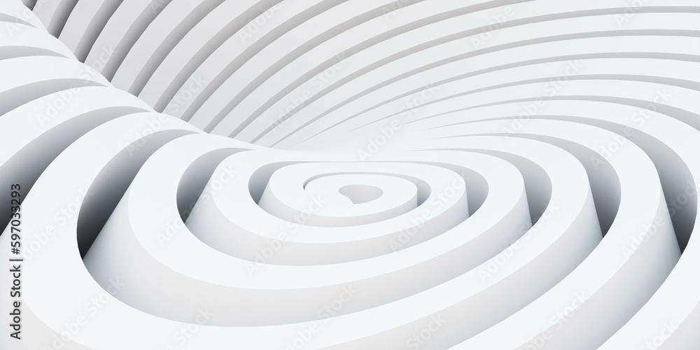 Obraz premium abstract white background with a hypnotic spiral design 3d render illustration