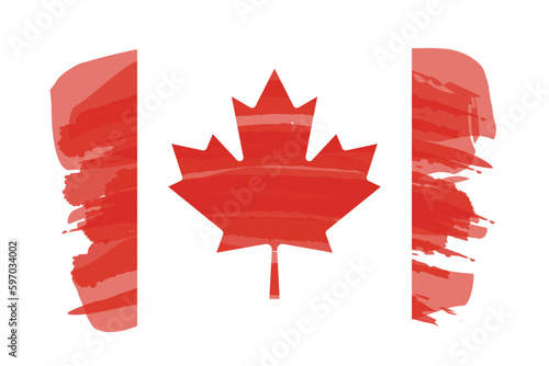 Brush stroke flag of CANADA