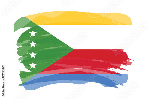 Brush stroke flag of COMOROS
