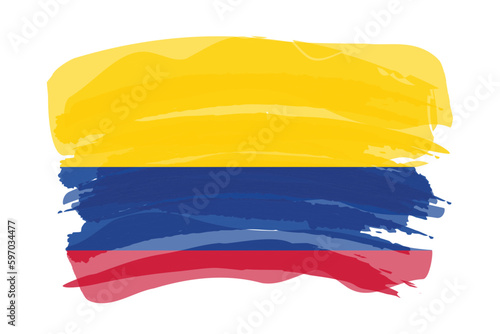 Brush stroke flag of COLOMBIA