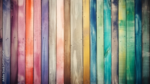 Pastel rainbow color of wood texture background, Genertive Ai