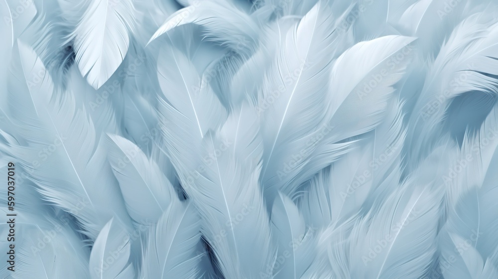Blue Feathers Pastel Color Background Blue Feathers Pastel Color Background