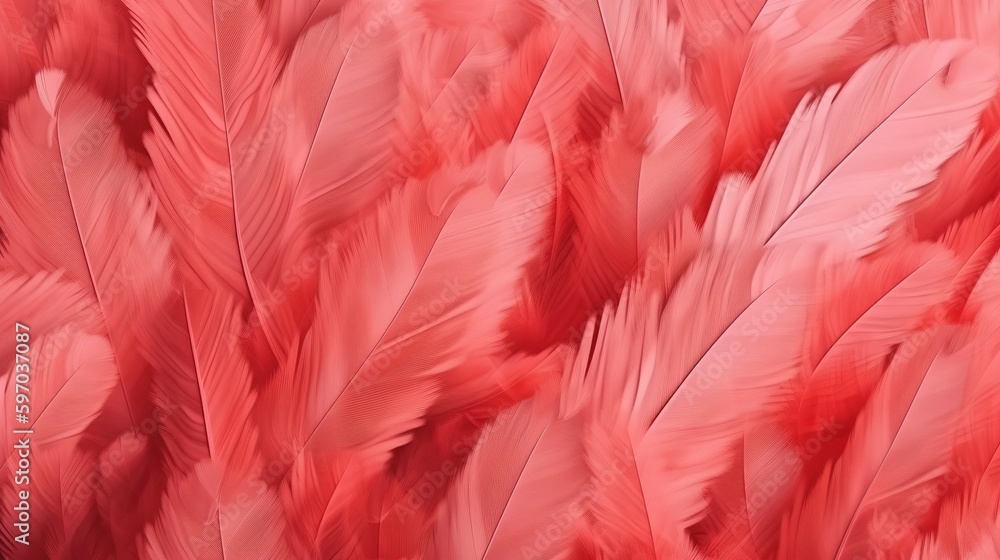 Red Feathers Pastel Color Background 