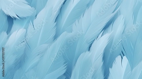 Blue Feathers Pastel Color Background 