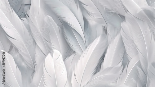 Gray Feathers Pastel Color Background 