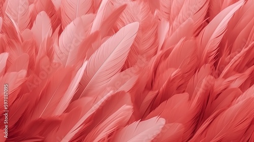 Red Feathers Pastel Color Background 