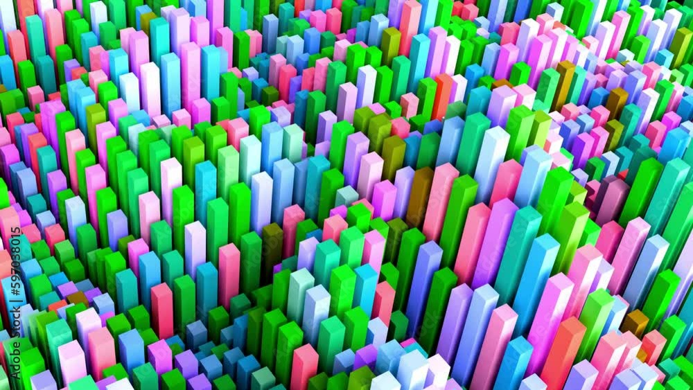 Vídeo do Stock: Abstraction colorful boxes form a wave. Abstract motion ...