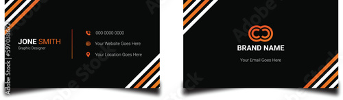 Business Card, Modern business card template, Flat design, Business Card Layout, Double sided business card template, Black business card, White business card design, professional business card