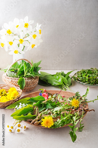 Spring herbs and plants