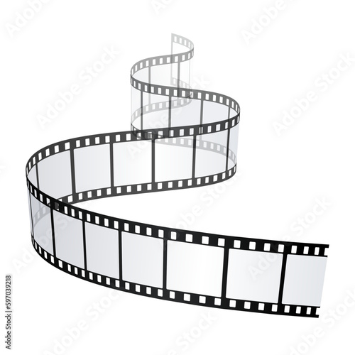 3d Film Strip. White background.