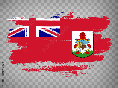 Flag Bermuda  from brush strokes. Flag Bermuda on transparent background for your web site design, logo, app, UI. Stock vector.  EPS10.