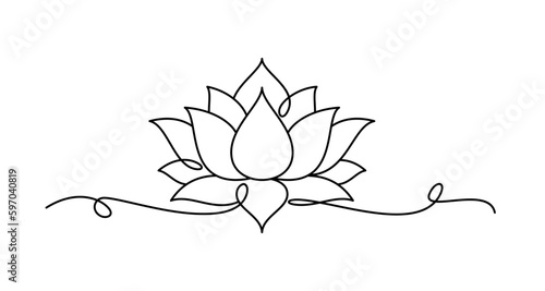 Lotus flowers line art style. vesak day element vector eps 10