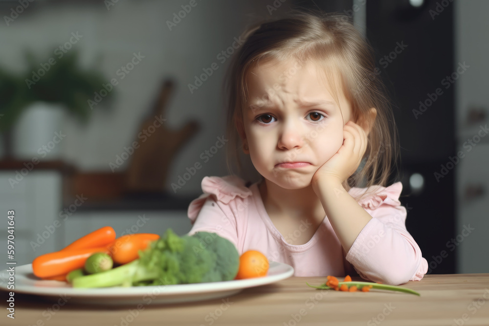 Girl don’t like vegetables, generative ai Girl don’t like vegetables, generative ai