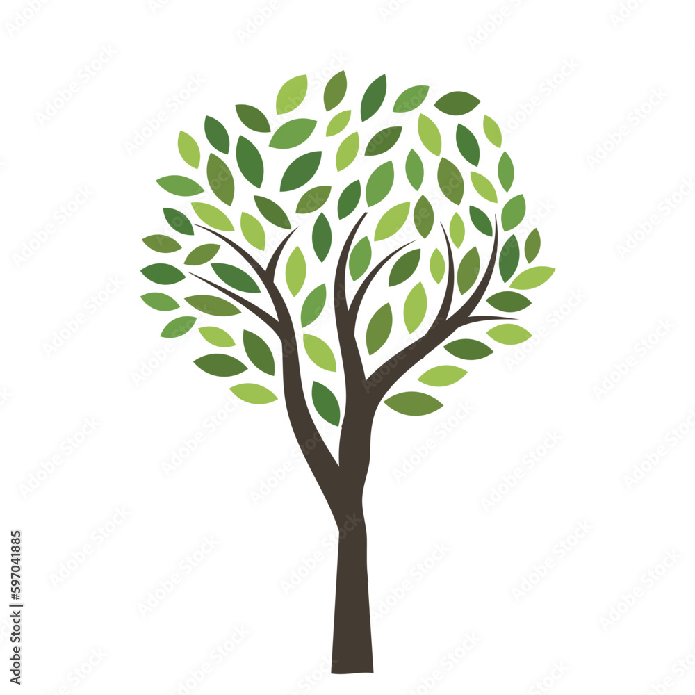 Abstract green tree decor silhouette, Vector Illustration on white background design.eps 10. Abstract green tree decor silhouette, Vector Illustration on white background design.eps 10.