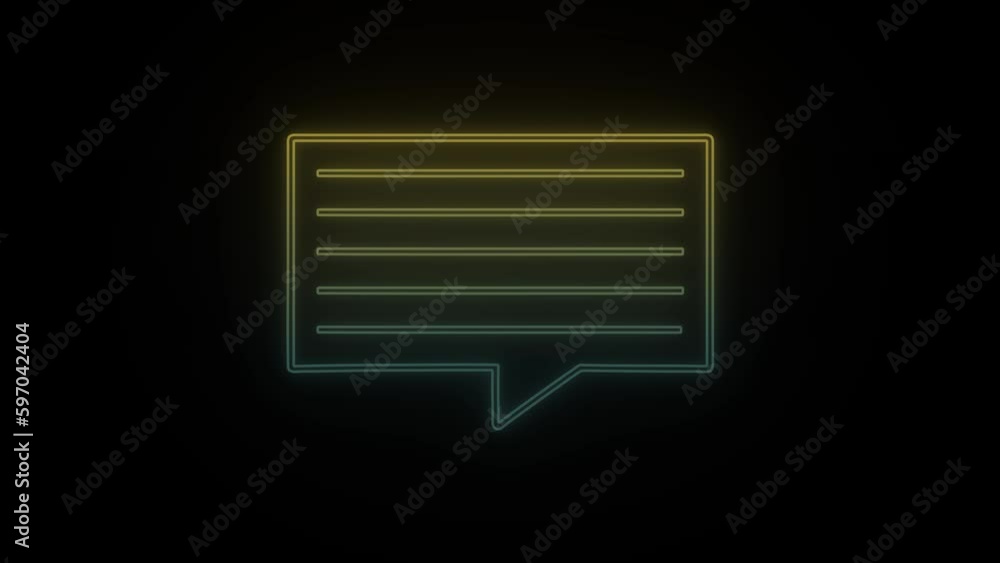 Neon message icon on a black background. Neon message icon on a black background.
