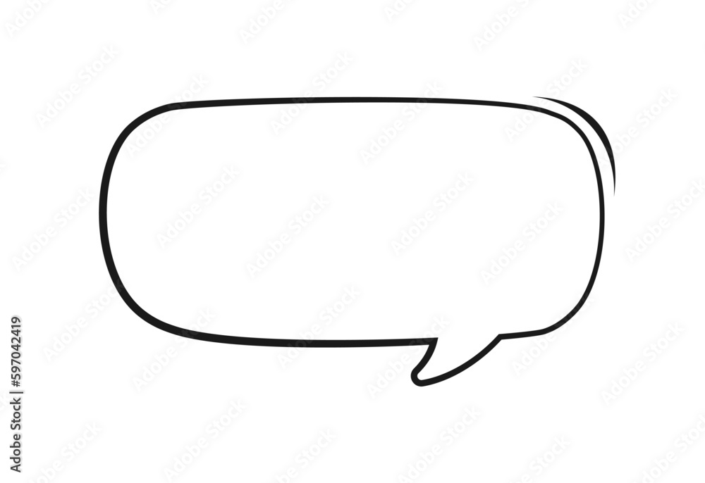 Rectangle speech bubble outline hand drawn line art. Retro empty comic bubble. Vector illustration doodle. Rectangle speech bubble outline hand drawn line art. Retro empty comic bubble. Vector illustration doodle.