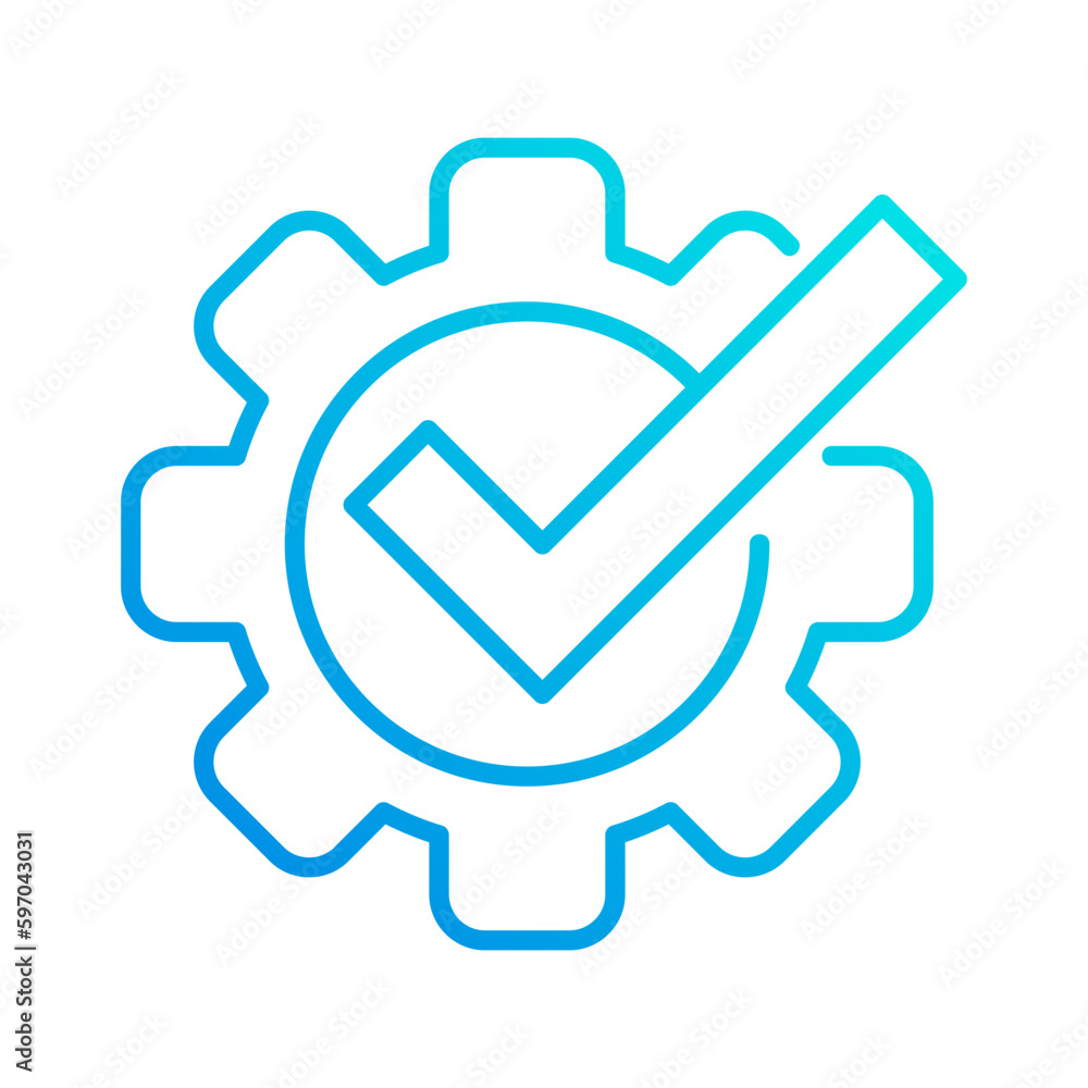 verify check system automation gradient outline icon vector illustration verify check system automation gradient outline icon vector illustration