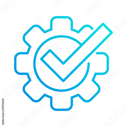 verify check system automation gradient outline icon vector illustration