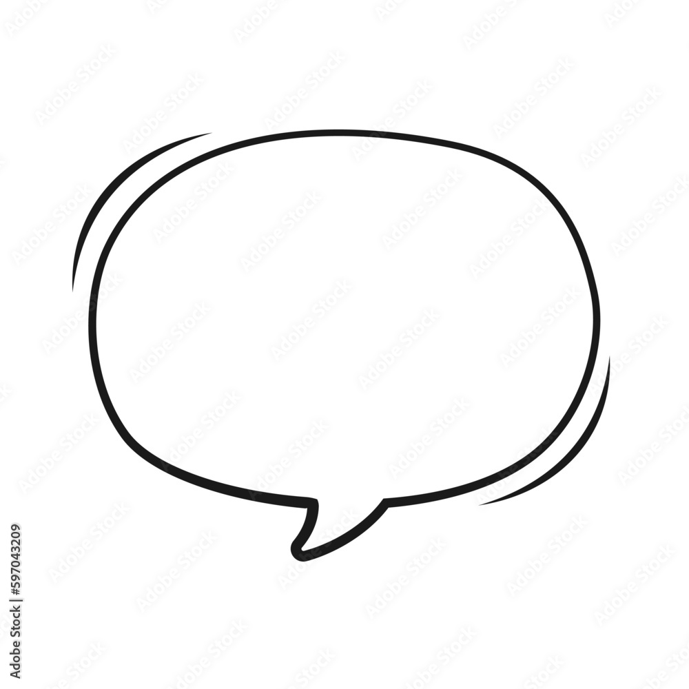 Comic speech bubble outline hand drawn line art. Retro empty comic bubble. Vector illustration doodle. Comic speech bubble outline hand drawn line art. Retro empty comic bubble. Vector illustration doodle.