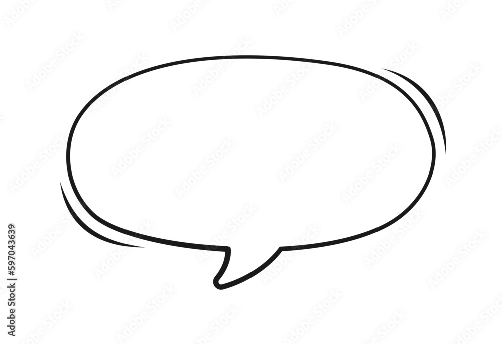 Speech bubble balloon outline hand drawn line art. Retro empty comic bubble. Vector illustration doodle. Speech bubble balloon outline hand drawn line art. Retro empty comic bubble. Vector illustration doodle.