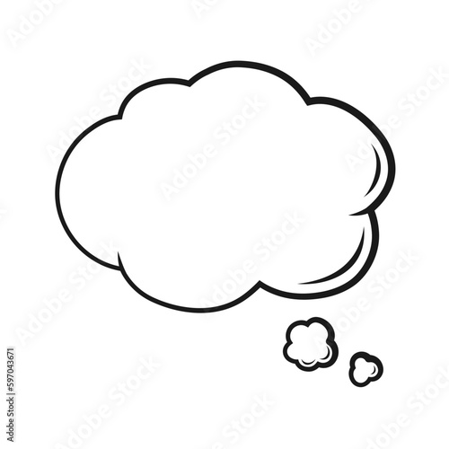 Speech bubble cloud hand drawn line art. Retro empty comic bubble. Vector illustration doodle.