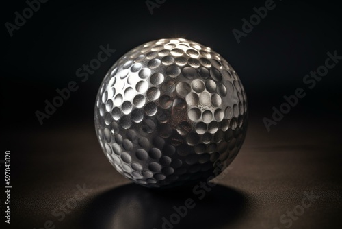 A silver golf ball  isolated. Generative AI