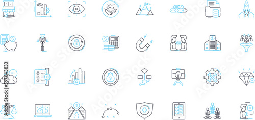 Fresh start linear icons set. Renewal, Beginning, Cleanse, Revamp, Restart, Reboot, Rejuvenate line vector and concept signs. Refresh,Redo,Restart outline illustrations Generative AI photo