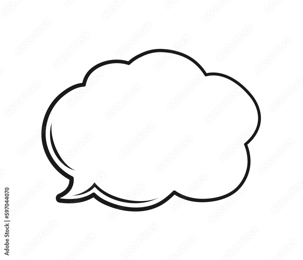 Speech bubble cloud hand drawn line art. Retro empty comic bubble. Vector illustration doodle. Speech bubble cloud hand drawn line art. Retro empty comic bubble. Vector illustration doodle.
