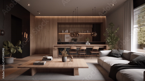 Wallpaper Mural modern living room Torontodigital.ca