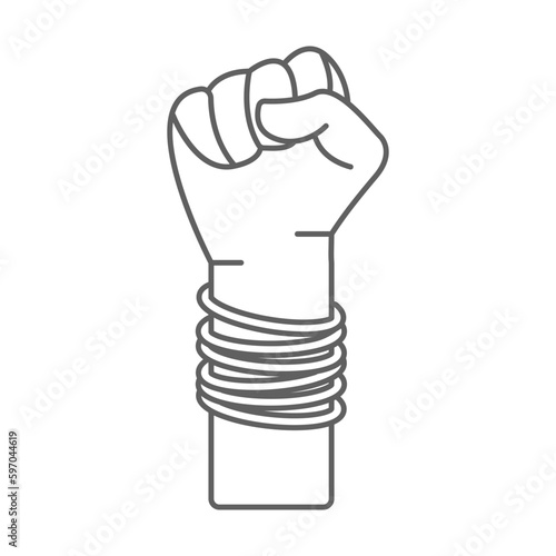 hand symbol icon wearing many bracelets