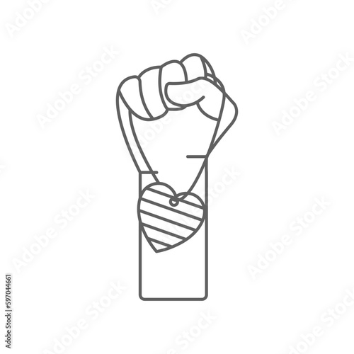 icon symbol line art hand holding locket