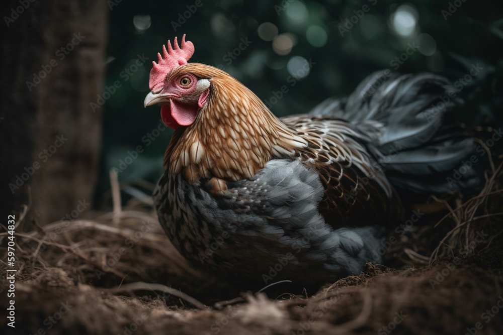 A hen that is bred to lay eggs. Generative AI