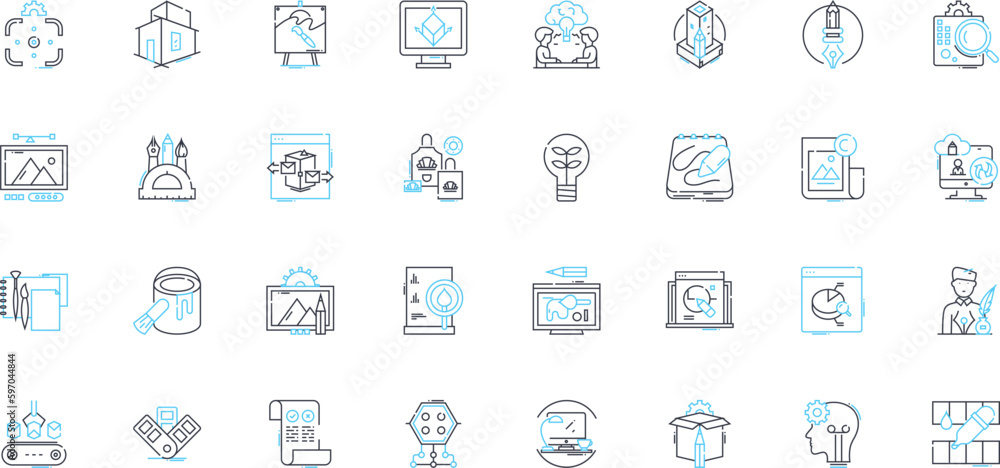 Graphic artist linear icons set. Creativity, Design, Illustration, Visual, Color, Typography, Adobe line vector and concept signs. Sketching,Logo,Digital outline illustrations Generative AI Graphic artist linear icons set. Creativity, Design, Illustration, Visual, Color, Typography, Adobe line vector and concept signs. Sketching,Logo,Digital outline illustrations Generative AI