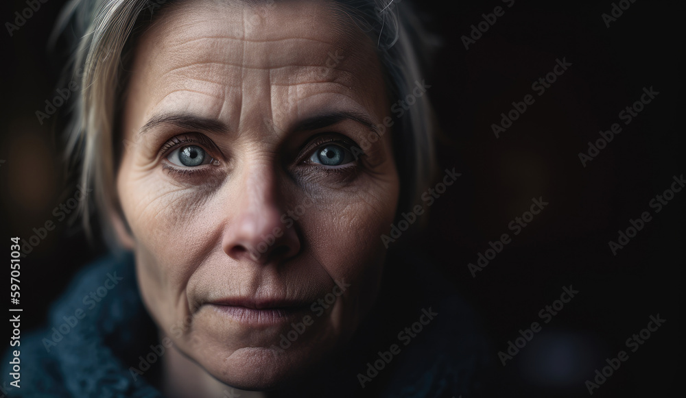 Portrait of an middle-aged woman- Generative AI Portrait of an middle-aged woman- Generative AI