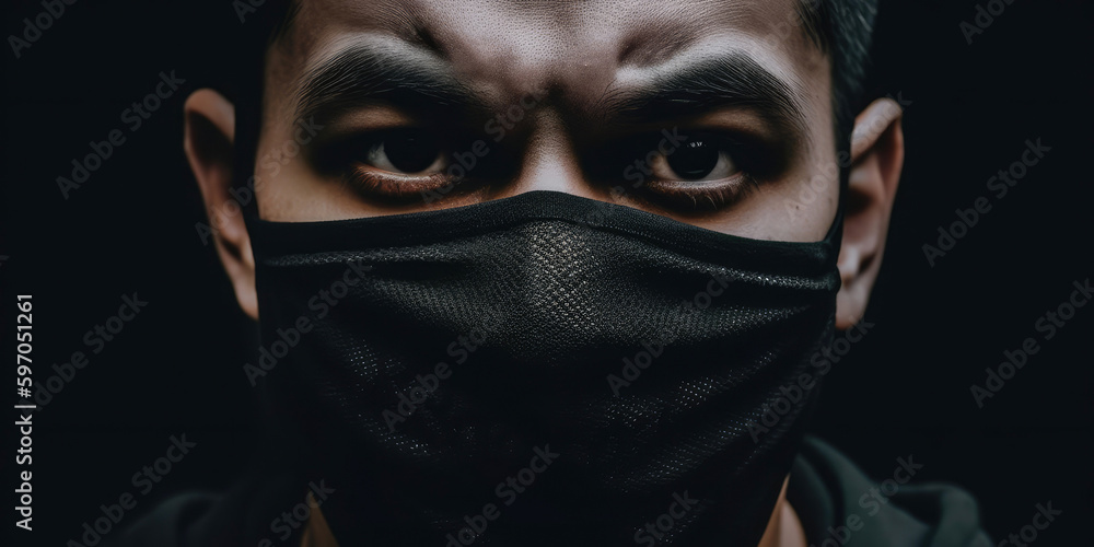 Angry man with mask - Generative AI Angry man with mask - Generative AI