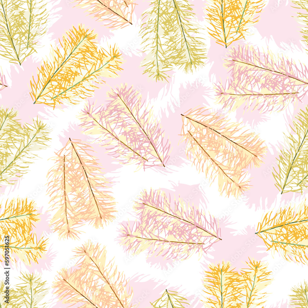 seamless abstact multicolour tree pattern background for fashion fabric