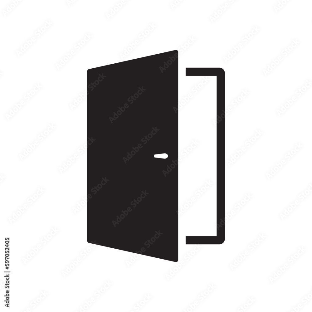 Simple door icon isolated vector illustration. Simple door icon isolated vector illustration.