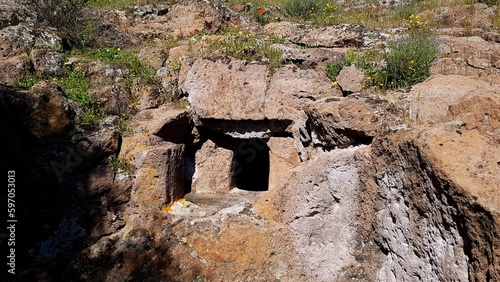 Domus de Janas Necropolis of Montessu, Villaperuccio, Sardinia, Italy