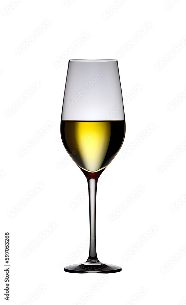 Elegant white wine glass isolated