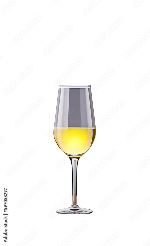 Elegant white wine glass isolated Elegant white wine glass isolated