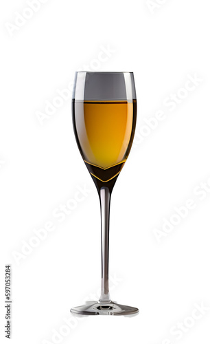  Elegant white wine glass isolated