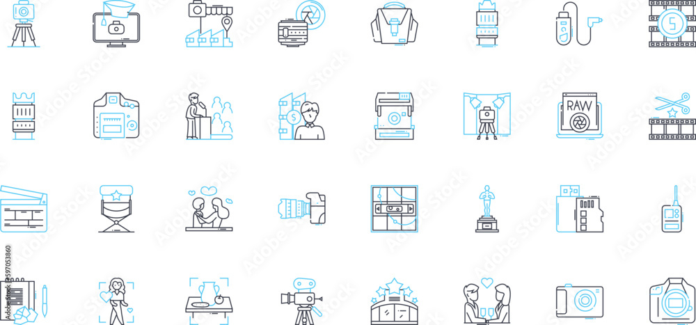 Social creation linear icons set. Collaboration, Influence, Diversity, Empowerment, Engagement, Participation, Co-creation line vector and concept signs. Generative AI Social creation linear icons set. Collaboration, Influence, Diversity, Empowerment, Engagement, Participation, Co-creation line vector and concept signs. Generative AI