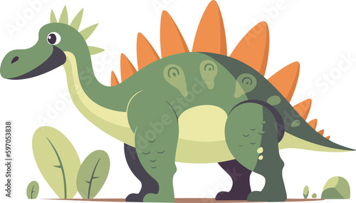Dinosaur. Cartoon dino character. Funny vector illustration for kids.