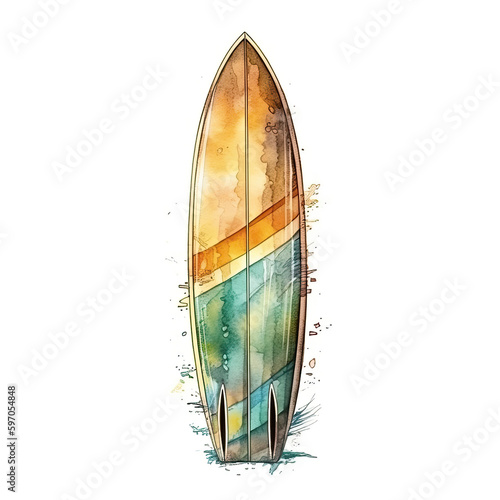 surf board watercolor created by Generative Ai Tools