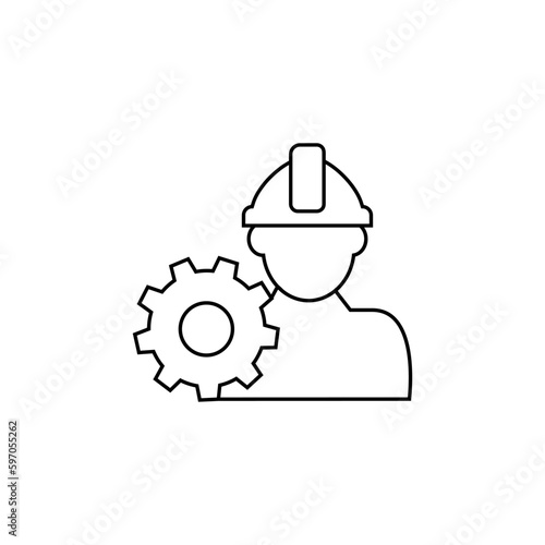 Engineer icon vector. Builder illustration sign. Foreman symbol or logo.