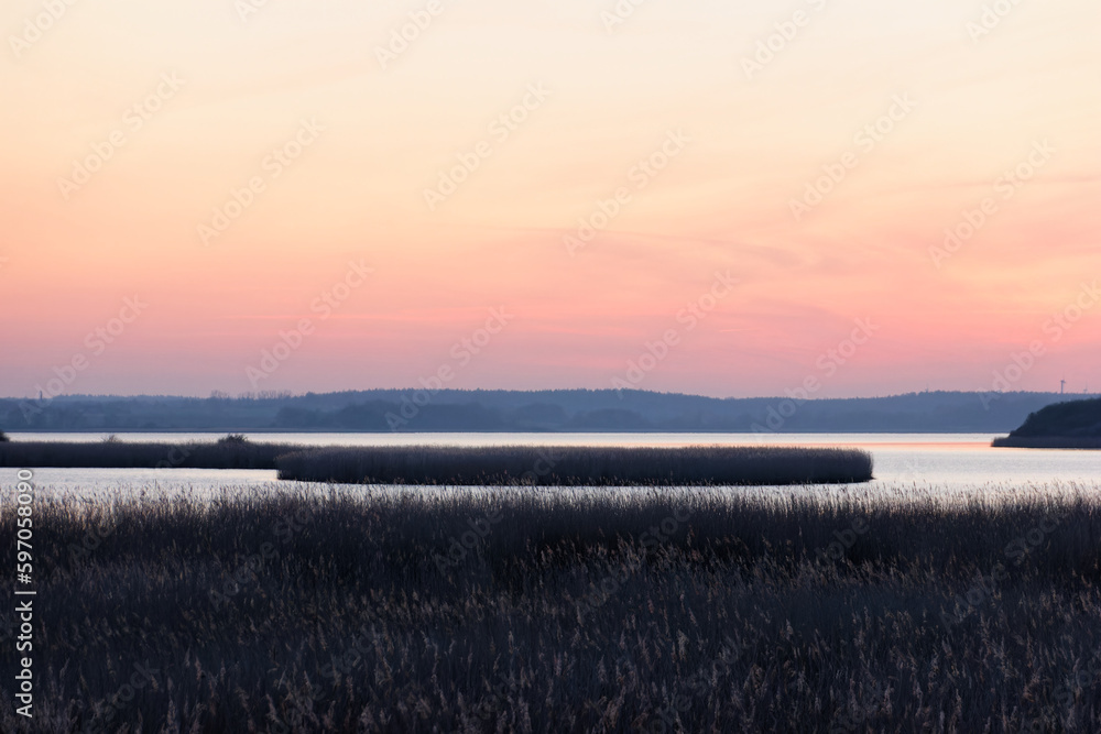 sundown at north germany near baltic sea