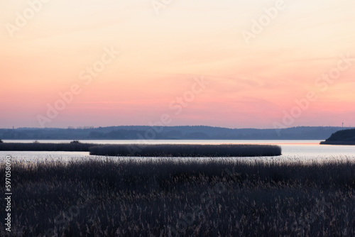 sundown at north germany near baltic sea